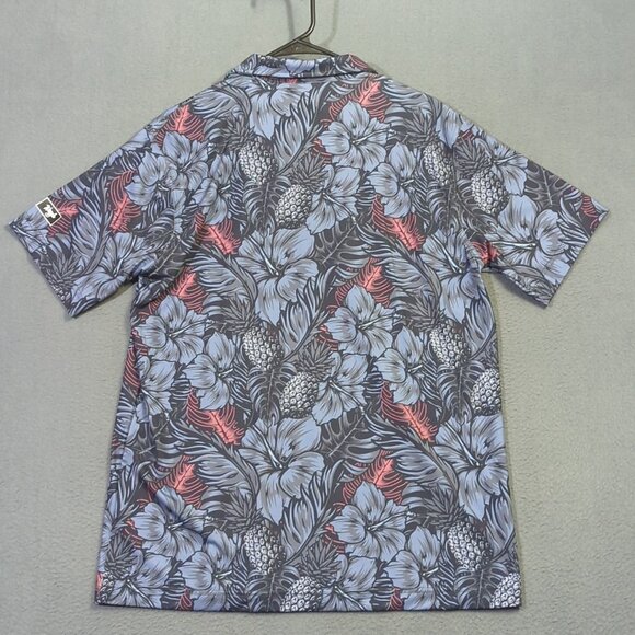 Waggle Polo Shirt Men's L Multicolor Pineapple Floral Performance Stretch Golf - Picture 7 of 8